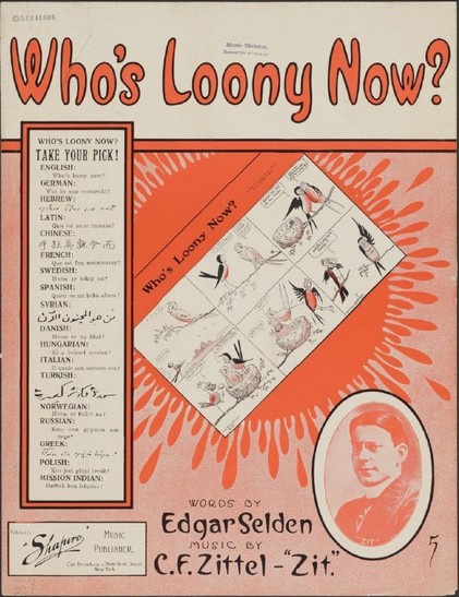 Sheet music cover from a 1910 song, 