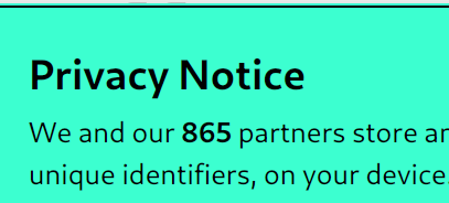 Privacy Notice
We and our 865 partners…