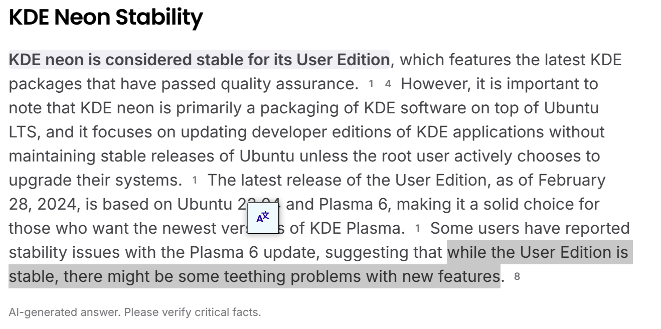 while the User Edition is stable, there might be some teething problems with new features